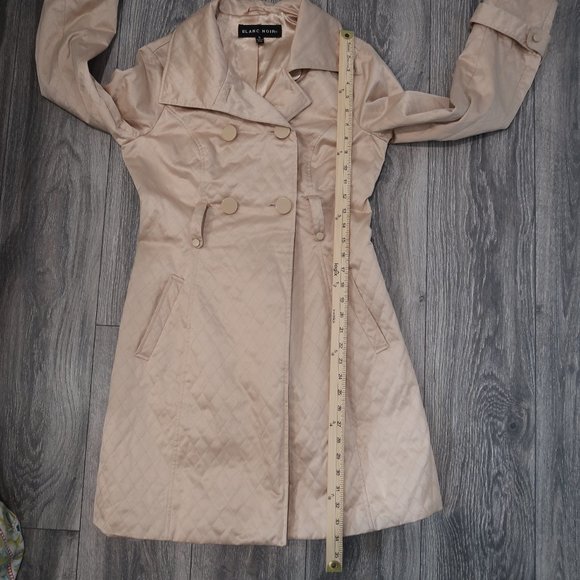 Blanc Noir Trench Coat Womens Quilted Double Breasted Button Down Jacket S - Picture 6 of 16